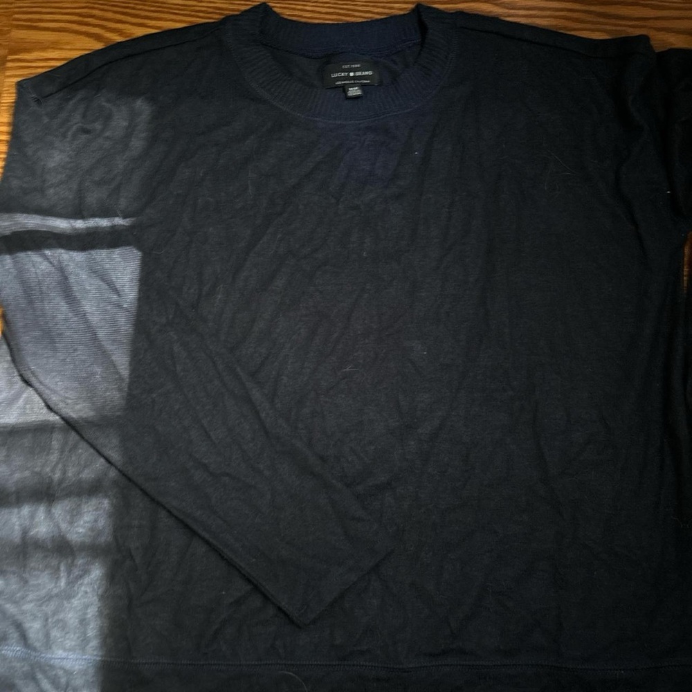 Lucky Brand medium dark/navy blue long sleeve shirt/sweater